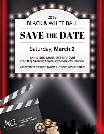 ACC 2019 Black & White Ball on 6pm Saturday March 2nd at San Diego Marriott Marquis Benefiting South Bay Community Services Mi Escuelita