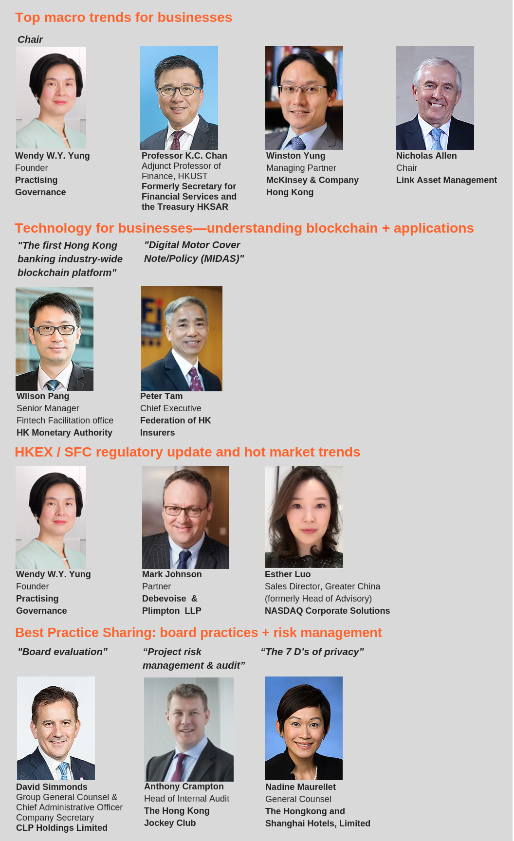 Speakers and Sponsers