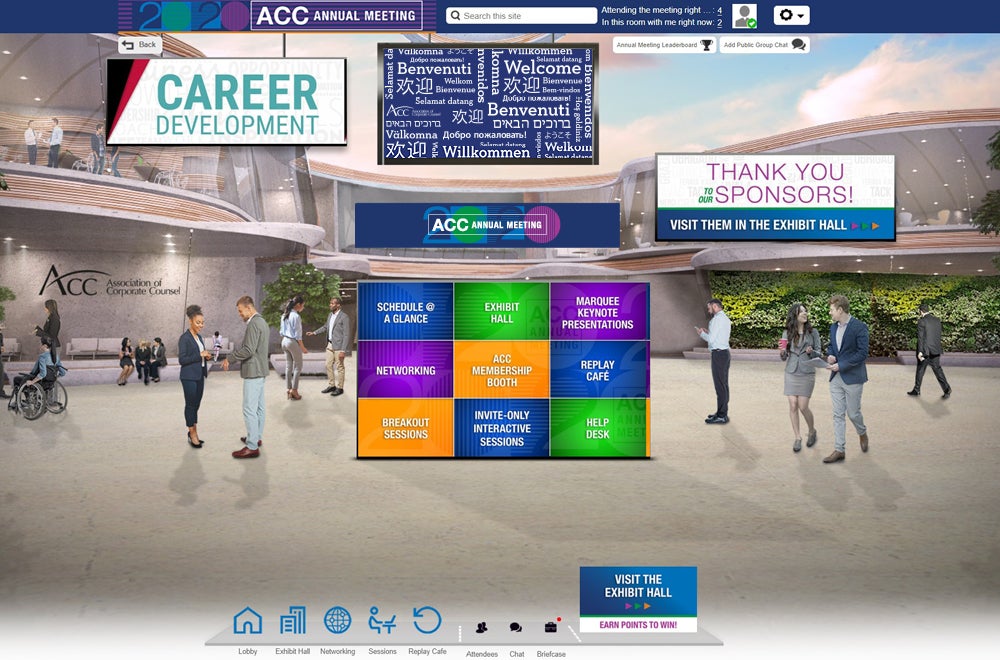 screenshot of virtual meeting platform