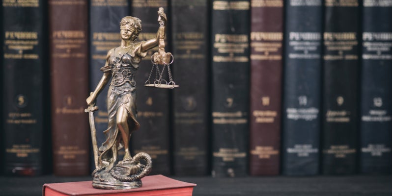 lady justice in law library
