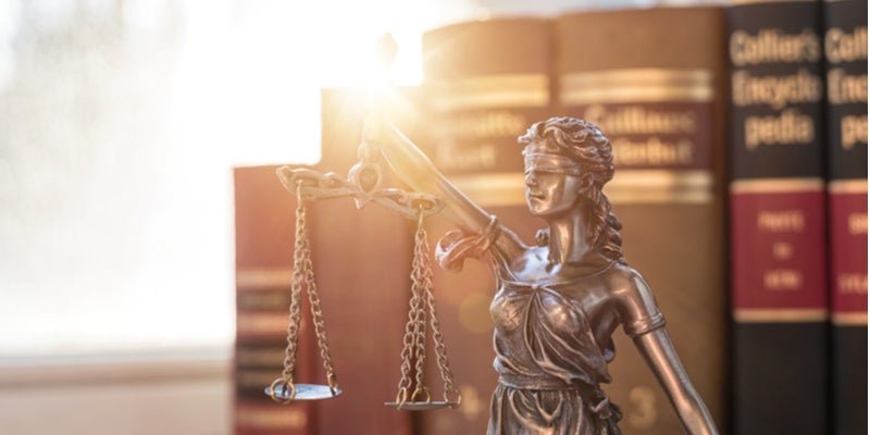 lady justice in law library