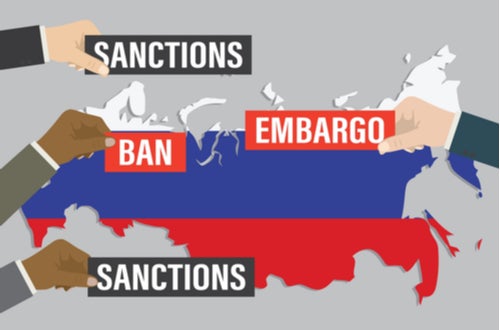 Sanctions Embargo Russia Map