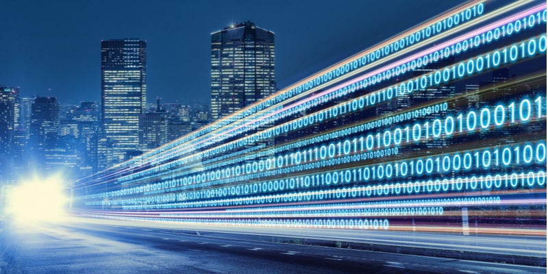light refracting into binary code
