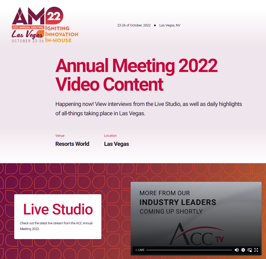Annual Meeting 2022 Video Content Live Studio