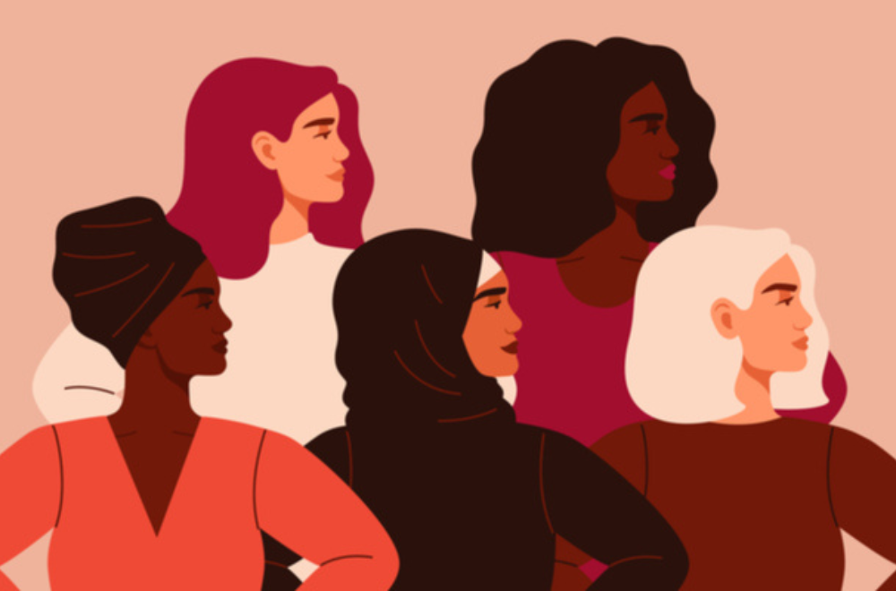 an illustration of a group of diverse women