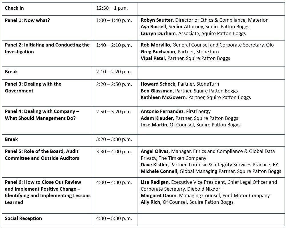 Graphic of CLE agenda