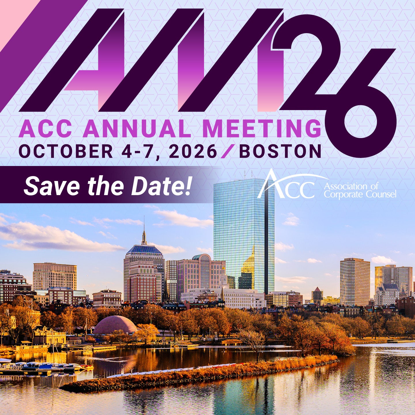 AM26 ACC Annual Meeting October 4-7, 2026 Boston Save the Date