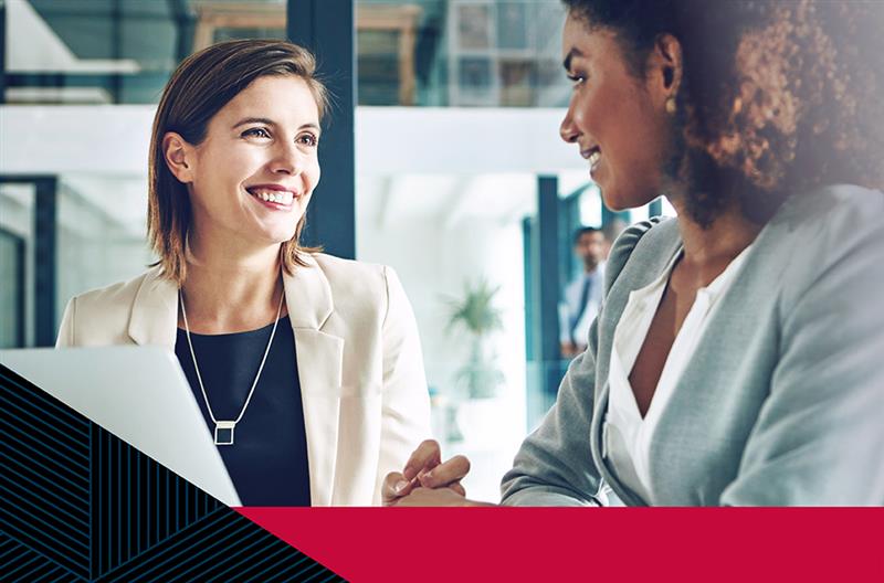 Mentor and mentee chatting