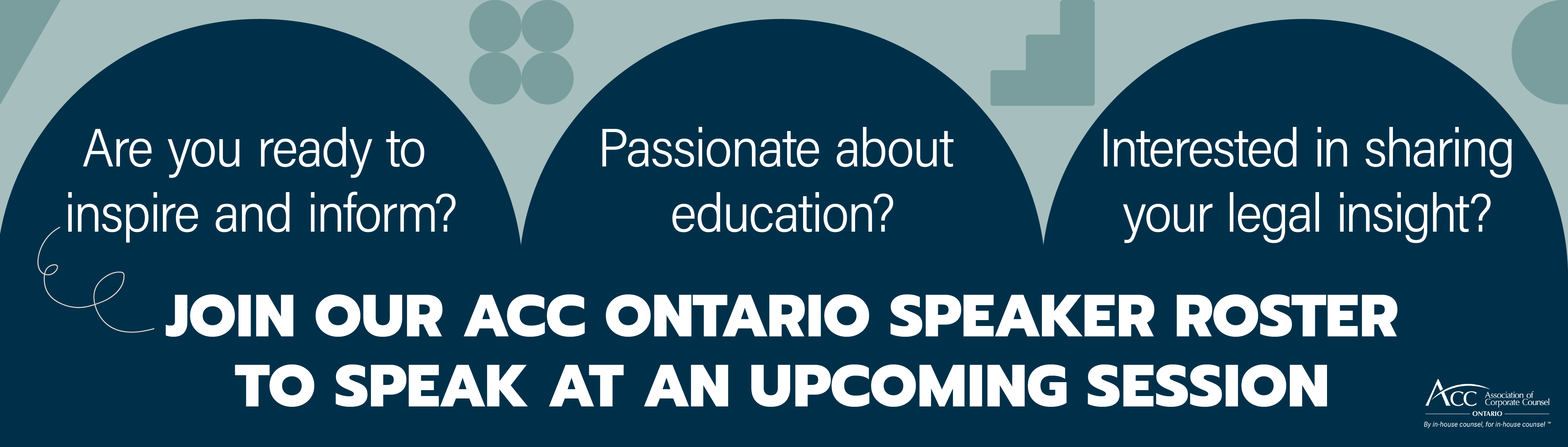 Join our ACC Ontario Speaker Roster to Speak at an upcoming session  