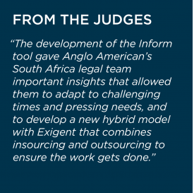 2019 Value Champion Anglo American and Exigent Judge Quote